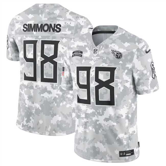 Mens Tennessee Titans #98 Jeffery Simmons 2024 Arctic Camo Salute To Service Limited Stitched Jersey Dyin